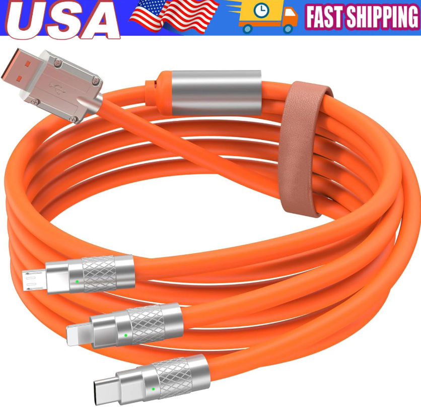 3 in 1 fast charging cable for iPhone Type C and Micro USB